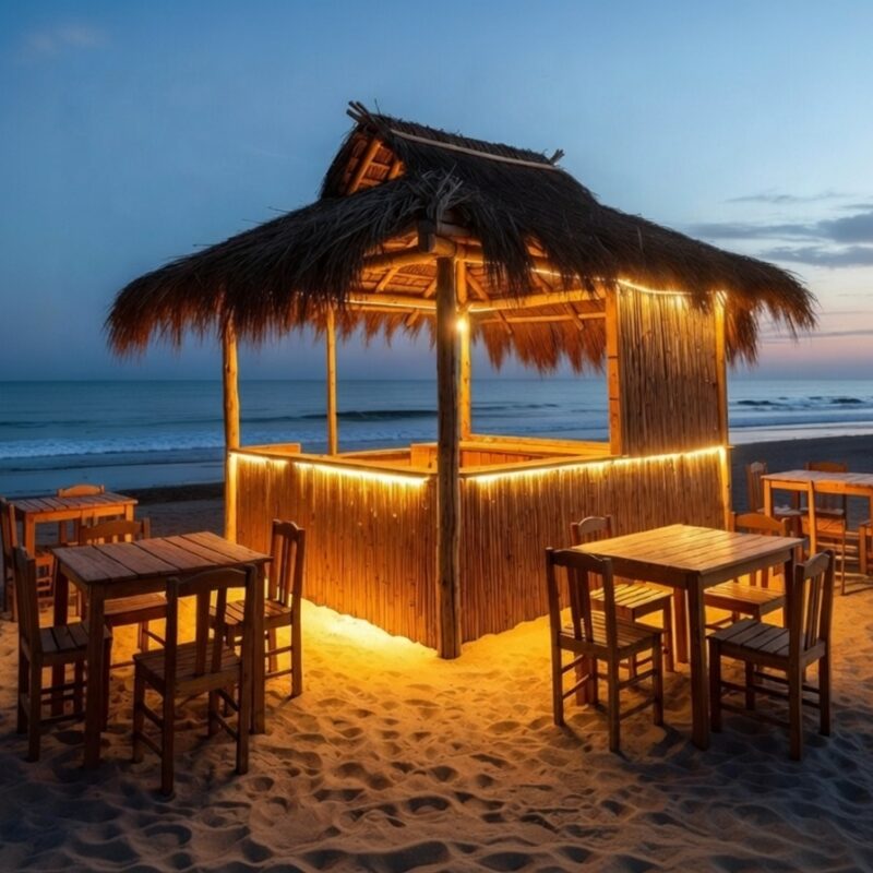 Luces led Ikon resisitentes Luces led Ikon resisitentes a la humedad y el agua en un establecimiento en la playa