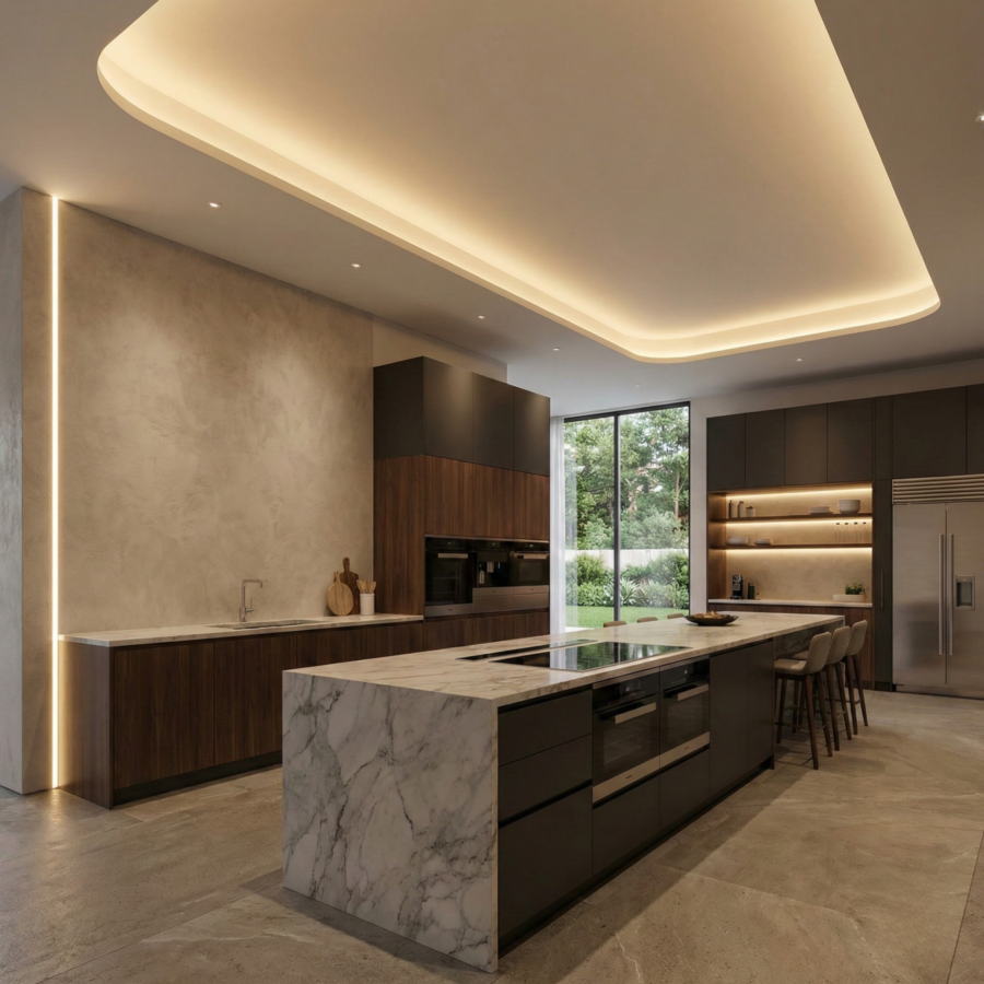 Cocina iluminación IKON Cocina iluminada con tiras LED IKON resistentes a la humedad