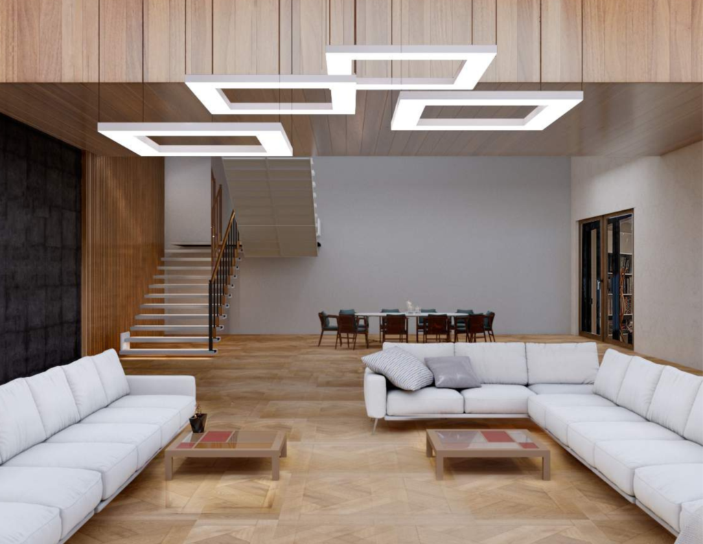 Salon amplio y moderno con Luminaria colgante de Ikon
